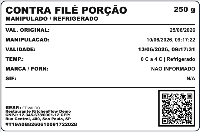 Exemplo de etiqueta gerada pelo sistema Operis Label